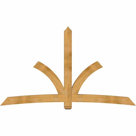 Ekena Millwork Davenport Rough Sawn Timber Gable Bracket, Western Red Cedar, 108"W x 63"H x 6"D x 6"F, 14/12 Pitch GBW108X63X0606DAV00RWR